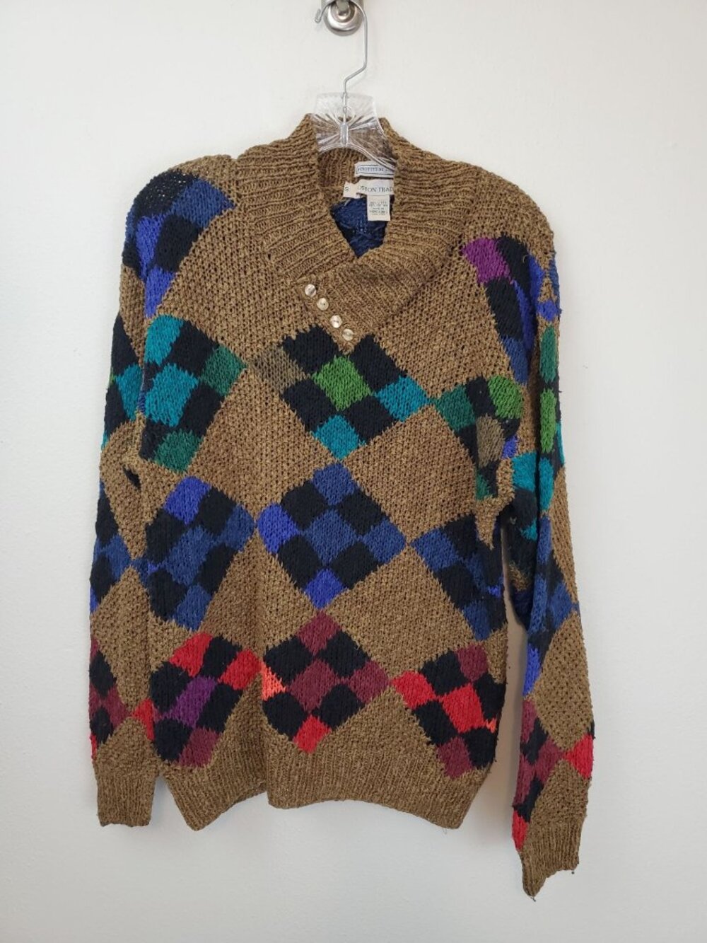 Boston Traders vintage hand-knit argyle sweater